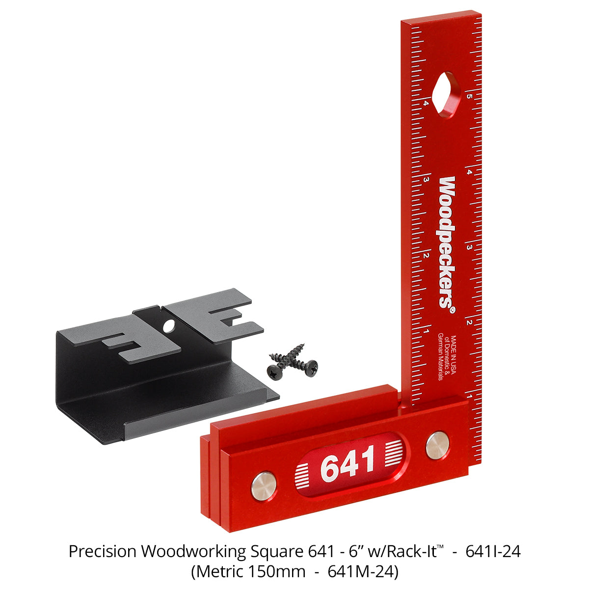 Woodpeckers 6-inch Carpenter's Square (Red Aluminum)